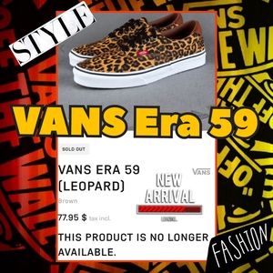 VANS Era 59 Leopard Auth Canvas Low Top Lace-Up Casual Shoes Sneakers 7.5M 9W